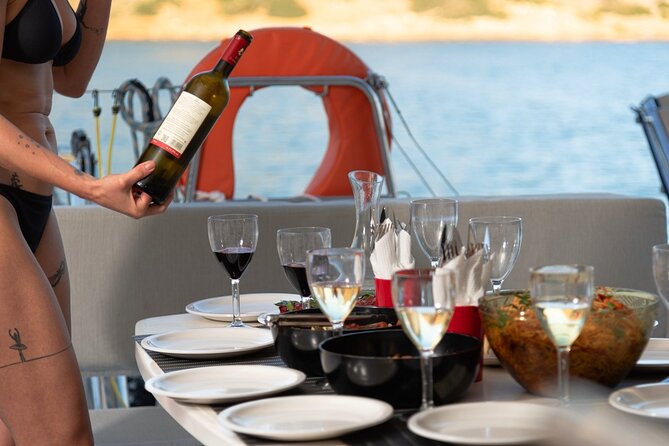 Ag.Nikolaos: Catamaran Trip with Sushi, Drinks, & Water Toys - The Catamaran Comfort Details You Actually Notice