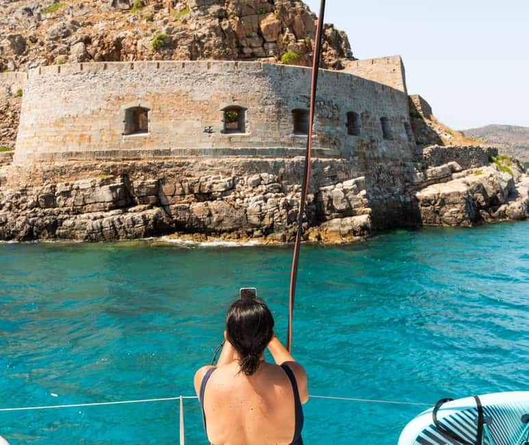 Agios Nikolaos: Spinalonga and Kolokytha Catamaran with Meal - First Swim Stop Near Kolokytha and Glaronisi Waters
