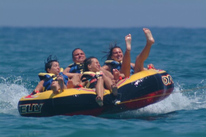 Banana Watersport Activity on the Beach at Rethymno - Ride options: Slides, banana, crazy sofa, and water-ski in one menu