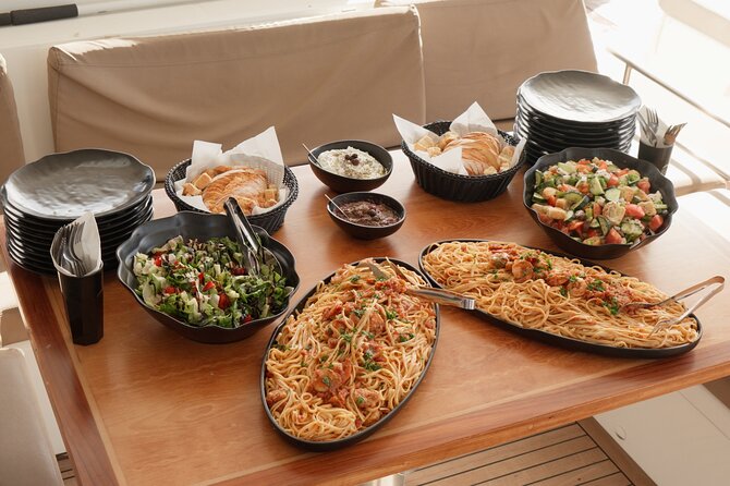 Catamaran Cruise to Dia Island with Meal and Water Activities - Lunch on Board: Seafood Pasta, Greek Salad, Cretan Appetizers, and Fruit