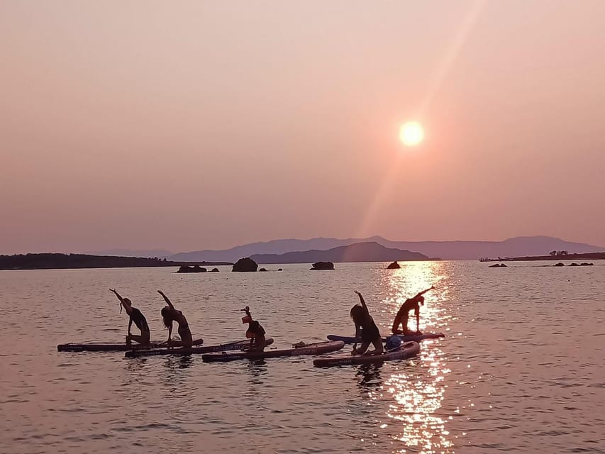 Chania: Morning or Sunset Stand-up Paddleboard Pilates - The 1-Hour Workout Flow, core work plus SUP balance