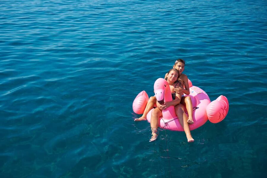 Chania Old Port: All-inclusive Catamaran Trip Agioi Theodori - Agioi Theodoroi island stop: photos, swimming, and gear you can actually use
