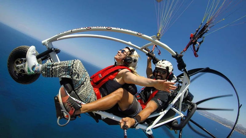 Chania: Paratriking Experience with a Professional Pilot - Safety First: Helmets, a Powered Trike, and Clear Pilot Communication