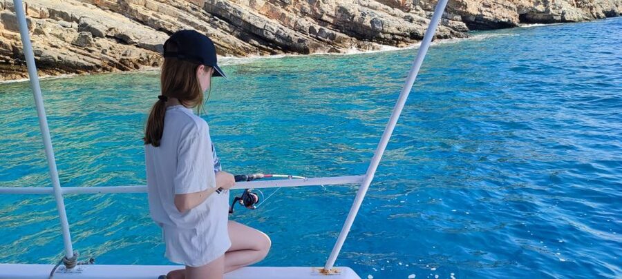 Crete: Fishing & Swimming Boat Cruise with Lunch & Drinks - Small-group comfort: up to 8 people, boat capacity 12