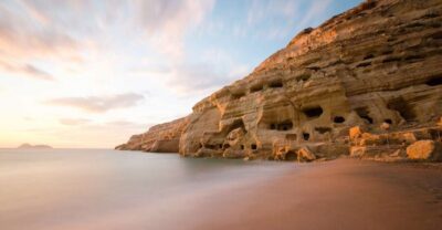 Matala Beach and Hippie caves, Red beach