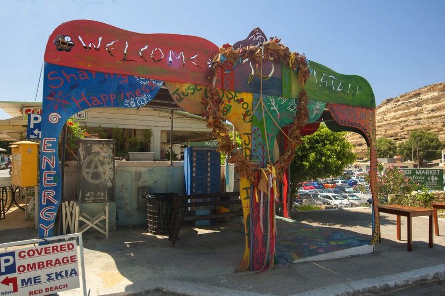 Crete: Matala Beach and Hippie caves, Red beach - Exploring the hippie village in Matala, without losing the plot