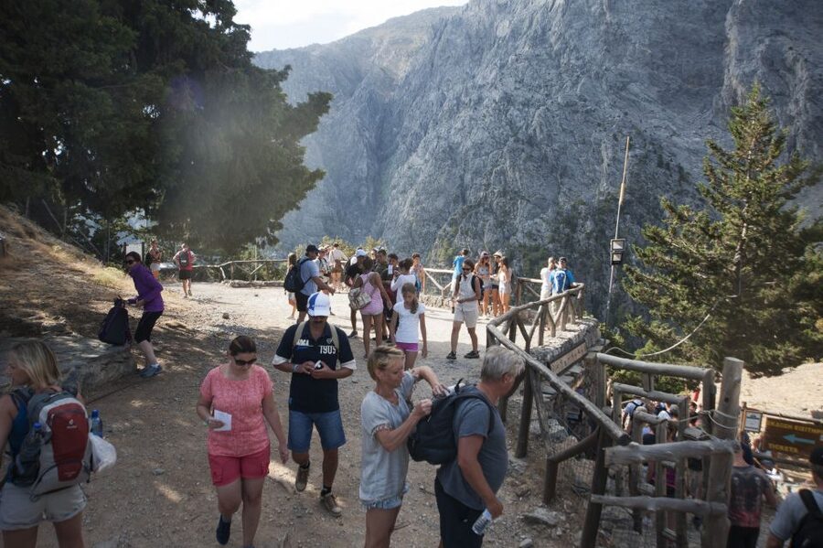 Crete: Samaria Gorge Hike - Xiloskalo start: where the terrain and the heat both show up fast
