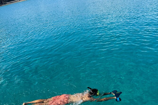 Crete Yacht Cruises 5 Hours Private Guided Cruise in Ag Nikolaos - Stop 2: Kolokithia Beach, swimming, snorkeling, and sea scooters