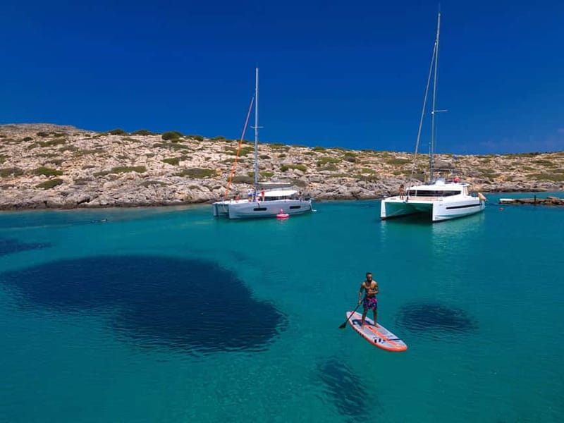 Dia Island Catamaran – Premium Lunch, Open Bar, Small Group - Sunset time and the calm return to Heraklion