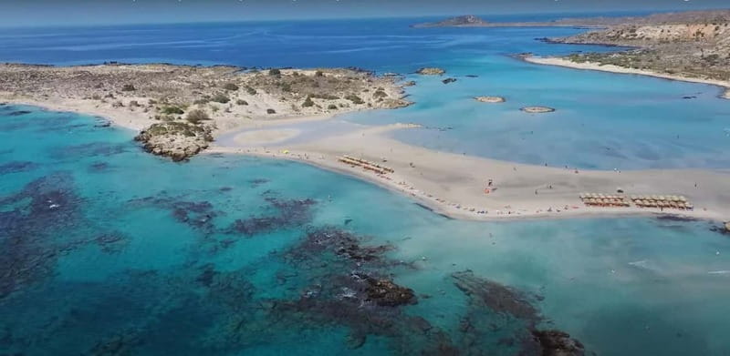Elafonisi Bay - PINK COLOR SAND BEACH - Swimming in the lagoon: clear water, real conditions