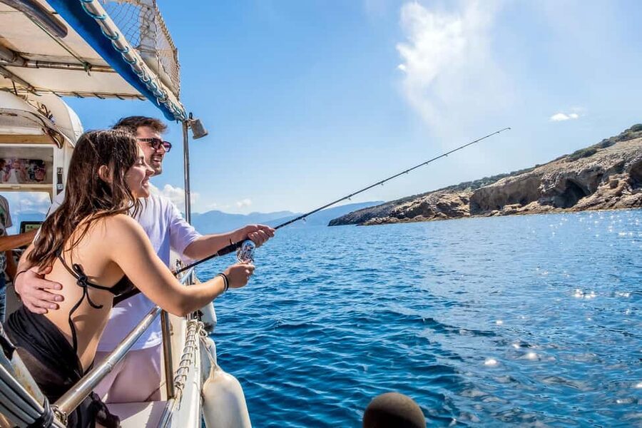 Fishing Trips Agios Nikolaos - Mirabello Bay coves and turquoise-water swim breaks