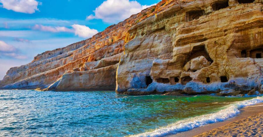 From Heraklion: Matala Hippie Beach, Relaxing Trip & Pickup - Matala Caves: Roman tombs, hippie lore, and a short stop you can skip