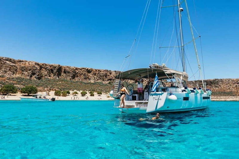 From Kissamos: Balos Gramvousa Sailing Cruise with Lunch - The boat setup that makes a swim day feel easy