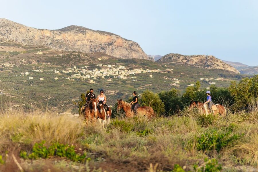 Heraklion: Finikia Horse Riding Tour with Lunch or Dinner - Finikia horseback riding in Zeus country, with a meal that feels like home