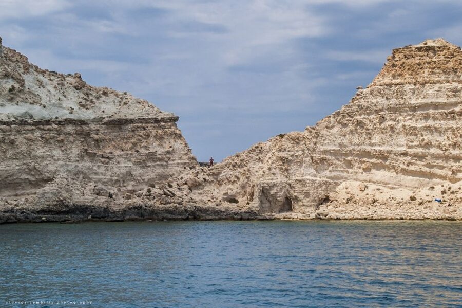 Heraklion, Malia & Agia Pelagi:Boat Trip to Koufonisi Island - On the Eydokia boat: caves, cliffs, and a self-service bar