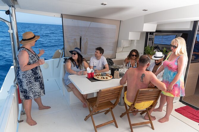 Hersonissos: Luxury Sunset Catamaran Cruise Sushi & Open Bar - Onboard comfort and crew attention on a modern luxury catamaran