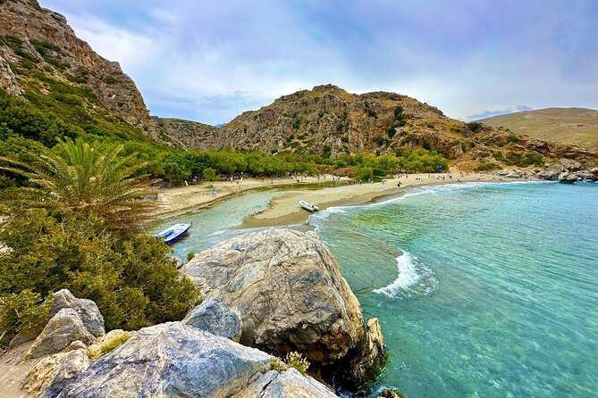 Kourtaliotiko Gorge Waterfalls & Preveli/Kalypso Beach | Private - Preveli Palm Forest and Preveli Beach, the river that hits the sea