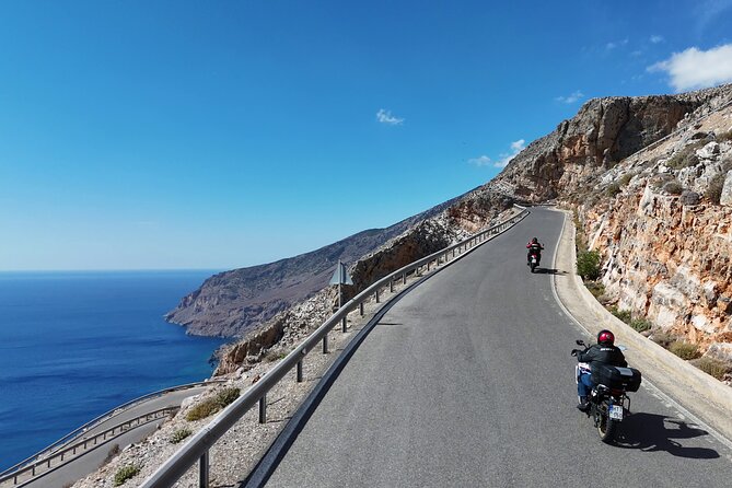 Moto Adventure Crete - Single & Multi Day Tours - On & Off Road - On-road twisties plus off-road gravel, with Dylan setting the tone