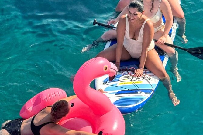 Panormo: Luxury Catamaran Cruise with Lunch & Open Bar - The main event: bay time with SUP, snorkeling, and inflatables