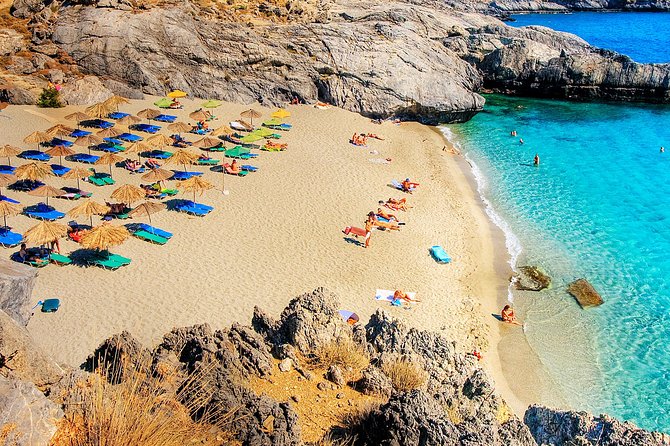 Preveli Beach and Damnoni Kourtaliotikowaterfalls from Rethymno - Stop 1, Preveli Beach: swimming with time to explore