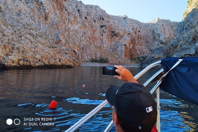 Private Boat Trip Chania Seitan (price per group-up to 9 people) - Stop 1: Seitan Limania Beach for swimming, cliff jumps, and goat watching