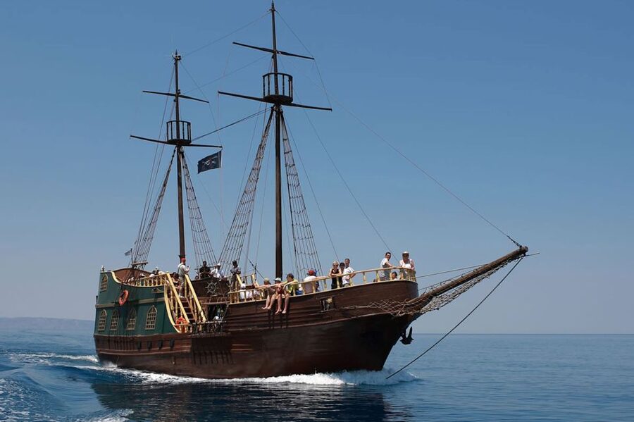 Rethymno: Pirate Boat Cruise with Swimming Stop - Lunch on Board: Greek Salad With the Right Timing