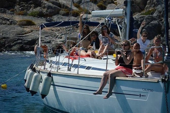 SAILING DAY 4.5h-5h or SUNSET 3h-4.5h from Hersonissos CRETE - Swim, snorkel, SUP, and fishing gear, plus flexible time to choose