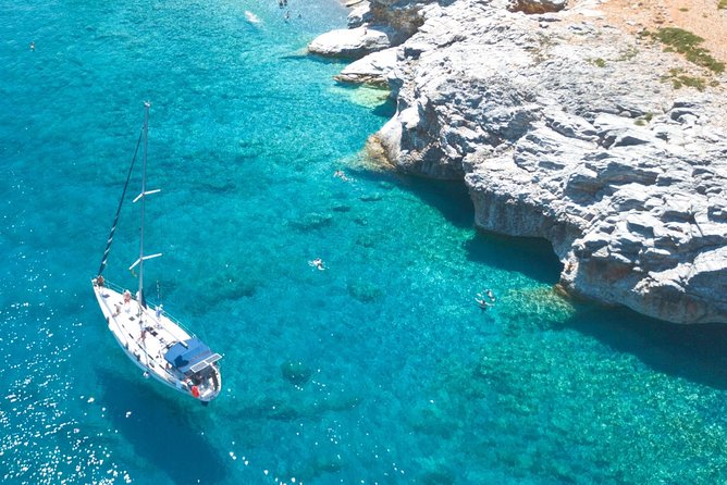 Sailing trip to the Top Coasts of Crete, Daily/Multi-day - Stop 4: Marmara Beach and its caves, where you can turn swim time into exploration