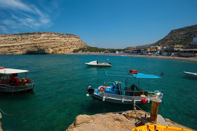 South Crete - Matala, Red Beach and caves - Getting there from Heraklion and northern Crete, pickup and timing reality check