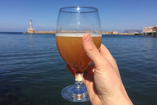 Sunset Craft Beer & Food Tour - Chania Old Port - Stop 2 at the Lighthouse: outdoors craft beer with real views